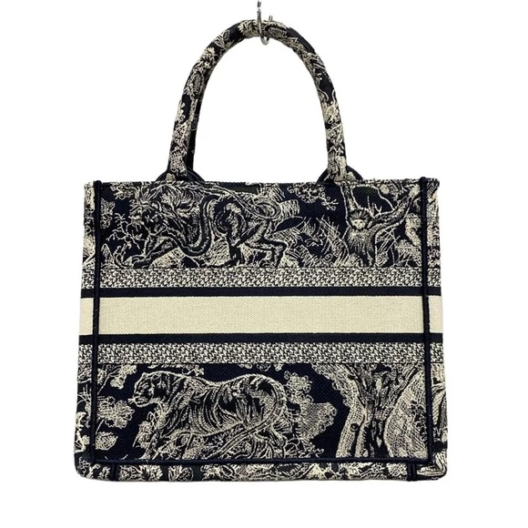 Christian Dior Book Tote Toile Canvas Bag Navy Small CHANEL bag & chanel wallet - Picture 3 of 13